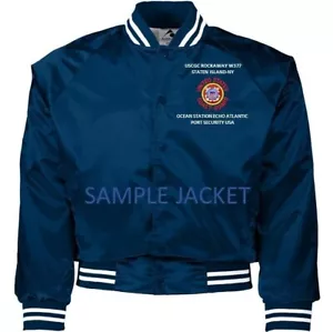USCGC ROCKAWAY W377* STATEN ISLAND-NY * EMBROIDERED 1-SIDED SATIN JACKET - Picture 1 of 1