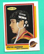 (1) PETRI SKRIKO 1986-87 O-PEE-CHEE # 252 CANUCKS ROOKIE NM CARD (F1995)  