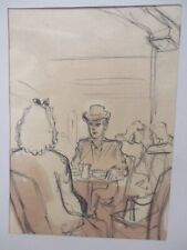 um 1947 Hasso Seyferth , Leipzig , Handmalerei für Buchillustration : Kaffee.. :