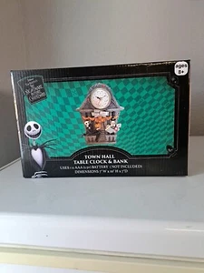 Disney The Nightmare Before Christmas Town Hall Table Clock And Bank Brand New - Picture 1 of 5