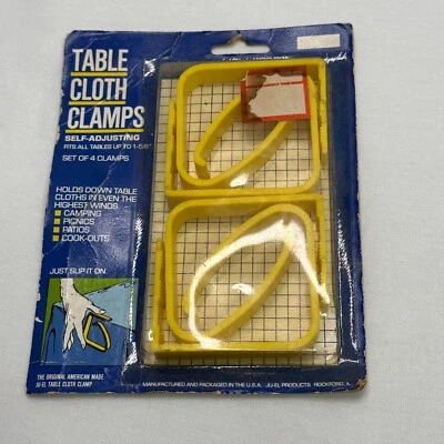 Juego de 4 abrazaderas de mantel de plástico vintage soporte fiesta picnic cocina-outs nuevo Foto 1 de 4