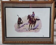 Vtg Frederick Remington (After)Sun Fisher Print Double Matted 18x21.5