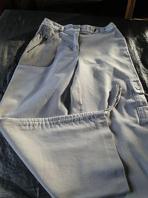 PANTACOURT FEMME MI SAISON MARQUE JACQUELINE RIU TAILLE 38 TBE RAYE LEGER CHIC - Photo 1/4