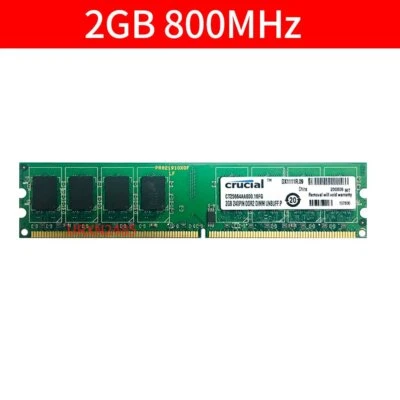 Crucial 2GB PC2-6400U DDR2 800MHz 240Pin 1.8V Computer RAM PC Desktop Memory RAM - Image 1 of 4
