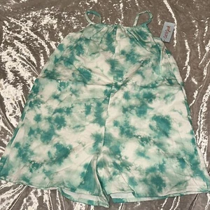 Cat & Jack Tie Dye Romper - Mint - XLarge Plus - Picture 1 of 3