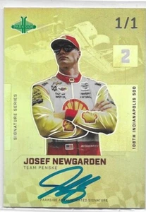 2024 Parkside Pacific Indycar 500 JOSEF NEWGARDEN AUTOGRAPH AUTO Gold 1/1 - Picture 1 of 2