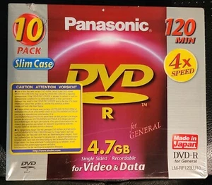 New Panasonic LM-RF120LU10 Blank DVD-R General slim case 120 min 4 x speed - Picture 1 of 4