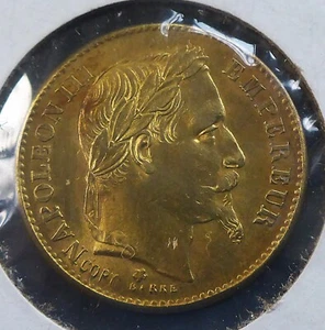 FRANCE 1868 50 FRANC GOLD PLATED BRASS UNC. NAPOLEON III CAN.SHIP $1.99 COMB. SH - Picture 1 of 2