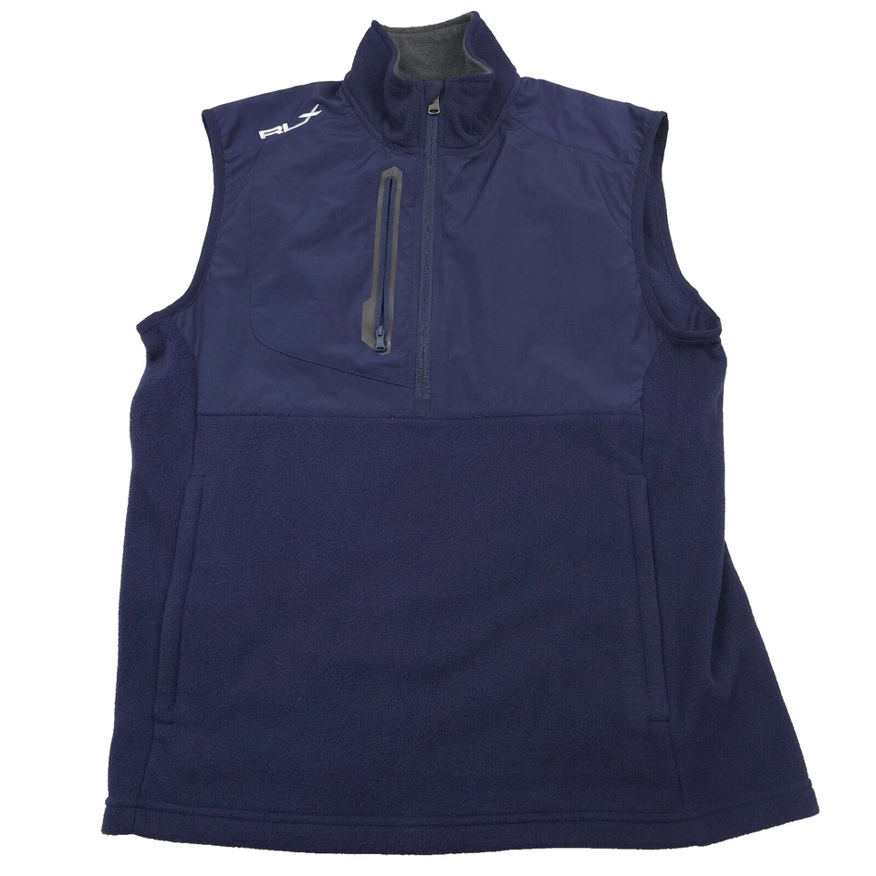 $148 RLX Ralph Lauren Chaleco polar de rendimiento azul para hombre talla pequeña Foto 1 de 4