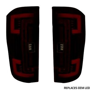 Recon OLED Tail Lights Rep OEM LED W Blind Spot System For 17-19 Ford Super Duty