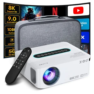8K 5G WiFi Projector 65000 Lumens Portable Home Movie Projector Bluetooth Cinema - Picture 1 of 36