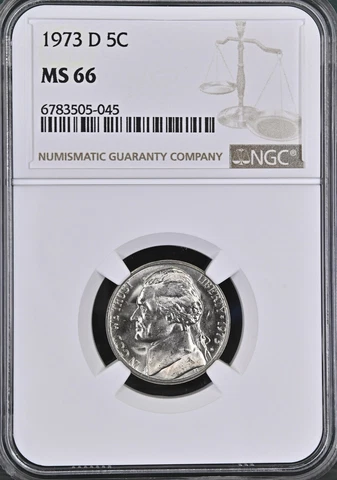1973-D Jefferson Nickel - NGC MS66 Cover