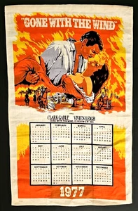 Vintage'77 Kalender "Vom Winde verweht" Wandbehang Küchen Geschirrtuch mit Etikett - Bild 1 von 15