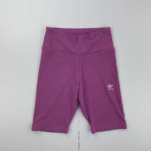 ADIDAS Shorts Medium 12-14 Pink Womens Elastic Waist Logo Stretch - Picture 1 of 13
