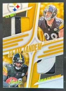 2025 Absolute T.J. Watt Minkah Fitzpatrick Team Tandem Patch Gold #/99 Steelers - Picture 1 of 2