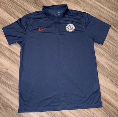 Nike Club América Águilas 2023 Polo Hombre Talla Grande Azul Fútbol Fútbol Foto 1 de 4