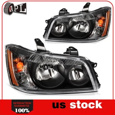 For 2001 2002-2007 Toyota Highlander Headlight Assembly Black Headlamp Couple - Imagem 1 de 4