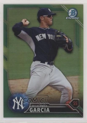 2016 Bowman Chrome Prospects Green Refractor /99 Wilkerman Garcia #BCP164 - Image 1 of 2