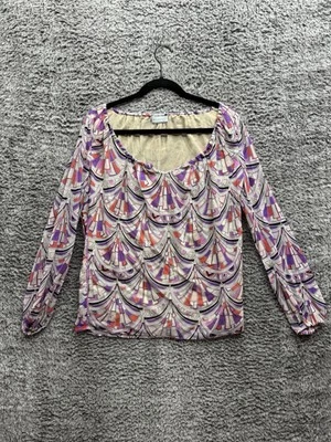 Блузка джерси Emilio Pucci психоделический принт размер США 8 шелк сделано в Италии - Изображение 1 из 4