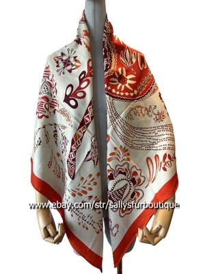 Шарф Sallys 70% кашемир 30% шелк с цветочным принтом лошадь шаль 53 дюйма - Изображение 1 из 4