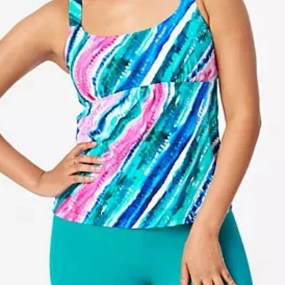 Trajes de baño Kim Gravel para todos Tankini a rayas arco iris talla 14 nuevos Foto 1 de 4