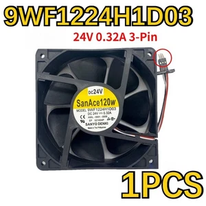 1*Fan For SANYO DENKI 9WF1224H1D03 A90L-0001-0509 SANACE 120W DC24V 0.32A 3-Pin - Picture 1 of 5
