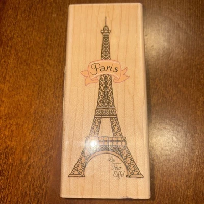 Inkadinkado Wooden Rubber Stamp - The Eiffel Tower - La Tour Eiffel - Image 1 of 4