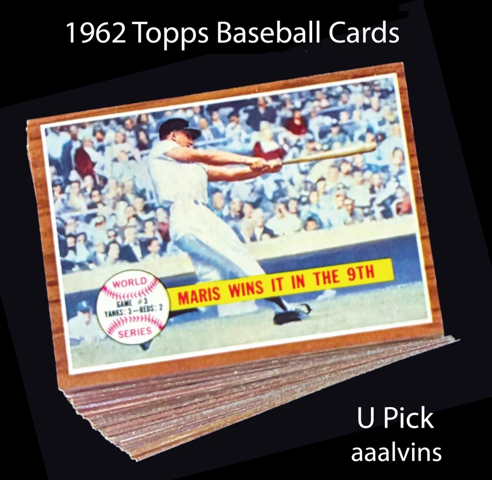1962 Topps Baseball Cards - You Pick - Most EX to NM - aaalvins - Image 1 of 1