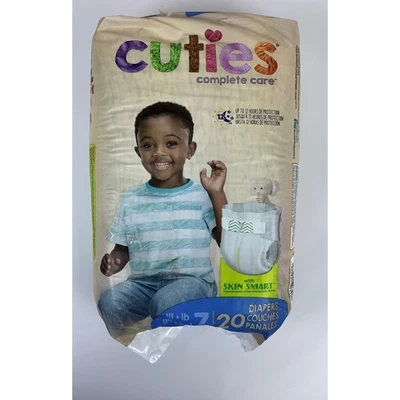 Pañales Cuties Cuidado Completo Talla 7 (41+ lb) 20 unidades Piel Hipoalergénica Inteligente Foto 1 de 4