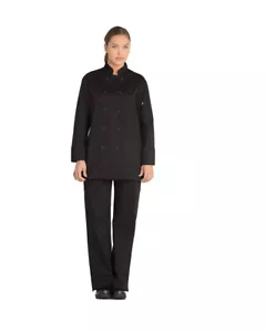 NUEVO CON ETIQUETAS DICKIES MUJER CLÁSICO CHEF ABRIGO EN NEGRO DC414 TALLA XXS - Imagen 1 de 3