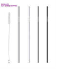 10.5In Stainless Steel Drinking Straws 4 Straight Reusable