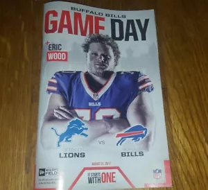 BUFFALO BILLS Gameday Program ERIC WOOD 8/31/17 vs Detroit Lions 2017 mint rare - Picture 1 of 1