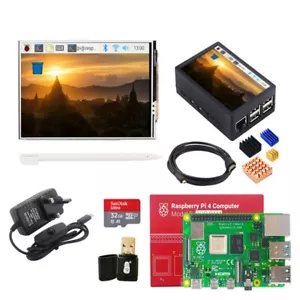 Raspberry Pi 4 (2/4/8GB) Full Kit - 3.5" Touchscreen Case, USB-C PSU, 32GB Card - Picture 1 of 9