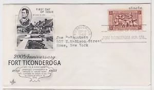 TurtlesTradingPost - Fort Ticonderoga #1071- 1955 FDC Artcraft Cachet - Picture 1 of 1