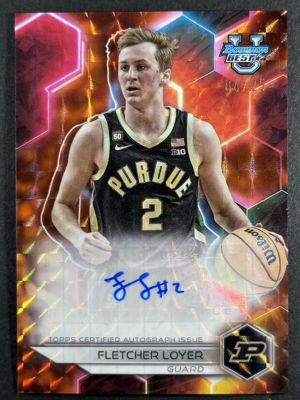 2023-24 Bowman University Best Fletcher Loyer Auto Geometric Orange /25 #B23-FL
