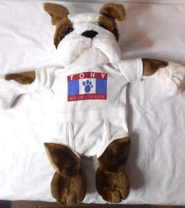 TONY HOLEDIGGER Bulldog de Peluche 18" Niños Pijama Bolsa de Almacenamiento Cama Almohada Y2K Años 80’s - Imagen 1 de 12