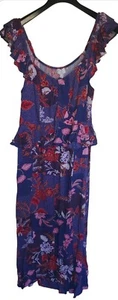 Sofia By Sofia Vergara Sweetheart Midi Dress Blue Pink Multicolor Size L NWT - Picture 1 of 10