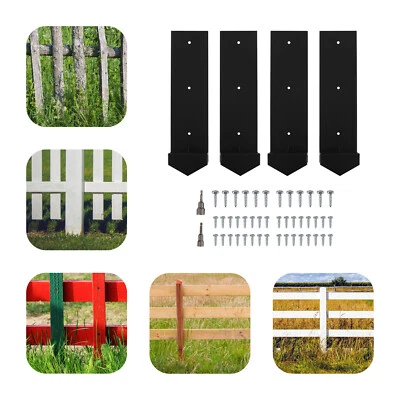 4x Poste Valla Negro Reparación Anclaje Doble Soporte Valla Poste Soporte Repuesto Foto 1 de 4