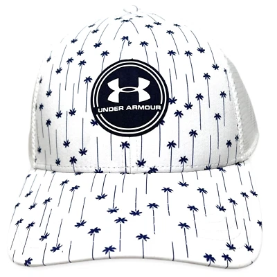 Under Armour UA Sombrero Hombres XL 2XL Blanco GOLF ISO-Chill Toda la Palma Estampado Malla Gorra Foto 1 de 4