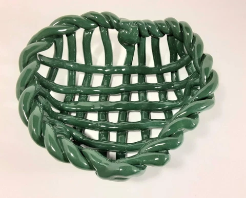 Chunky Heart Woven Clay Basket Cover