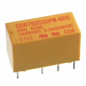 CDE 6 Volt DC DPDT Compact Relay CDR752CSQPN-6DS USA Seller - Picture 1 of 5