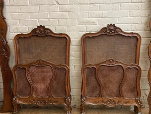 Antique French Cane Twin Beds ~ French Regency Twin Beds ~ A Pair - Picture 1 of 7