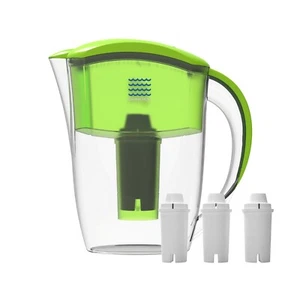 ALKALINE WATER FILTER PITCHER- 8 STAGES PURE WATER INCLUDES PITCHER & 3 FILTERS! - Picture 1 of 10