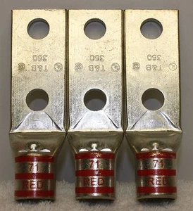 Uga de compresión de 2 orificios Thomas & Betts T&B QTY (3) 71 ROJO 350 MCM **NUEVO** - Imagen 1 de 4
