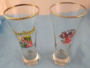 Set di 2 bicchieri da birra Pilsner Urquell Becks vetro trasparente stoviglie da forno - Foto 1 di 7