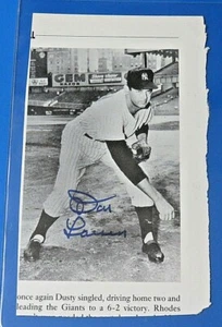 DON LARSEN SIGNED 3.5x6 B&W MAGAZINE PICTURE ~ JSA BASIC STICKER ON BACK - Picture 1 of 2