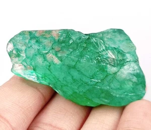 Dyed 200-250 Ct Green Emerald Brazil Rough Certified Loose Gemstone 24N - Picture 1 of 6
