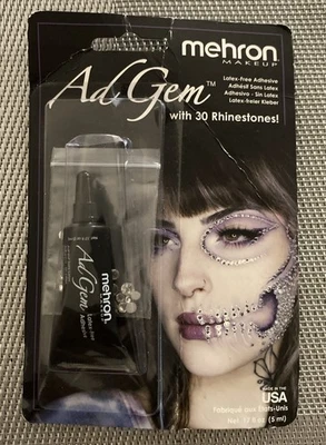 Mehron AdGem 30 стразы тела драгоценные камни макияж клей прозрачный латекс бесплатный клей 0,17 - Изображение 1 из 4