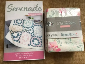 Serenade Quilt Pattern & The Cur8tor Romantica Confezione 8 Pezzi Quartiere Grasso di AFG - Foto 1 di 3