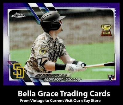 2021 Topps Chrome Update Jake Cronenworth #USC25 Padres Purple Refractor Rookie - Image 1 of 2